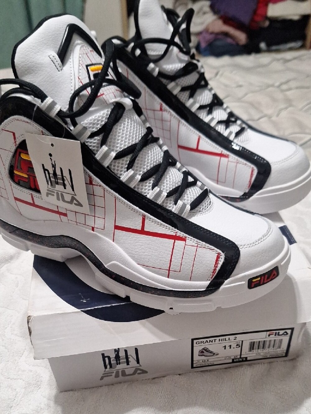 Fila Grant Hill 2 Box Label - White, Black, Red - Picture 4 of 8